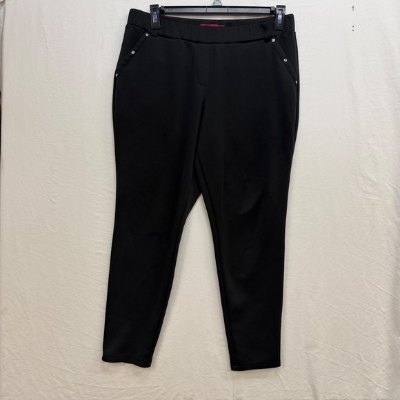 love scarlett Pants - Love Scarlett Black Tapered Pull On Dress Pants Women XL‎ Rhinestone Stud Accent